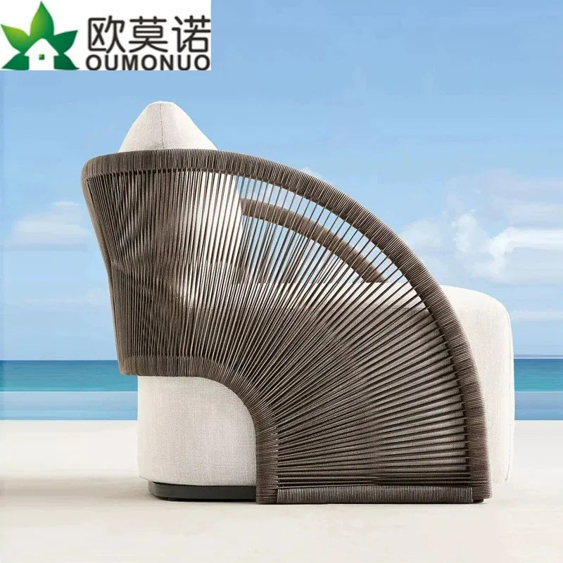 Outdoor rattan sofa leisure balcony three-piece garden creative hotel courtyard villa room open-air outdoor furniture