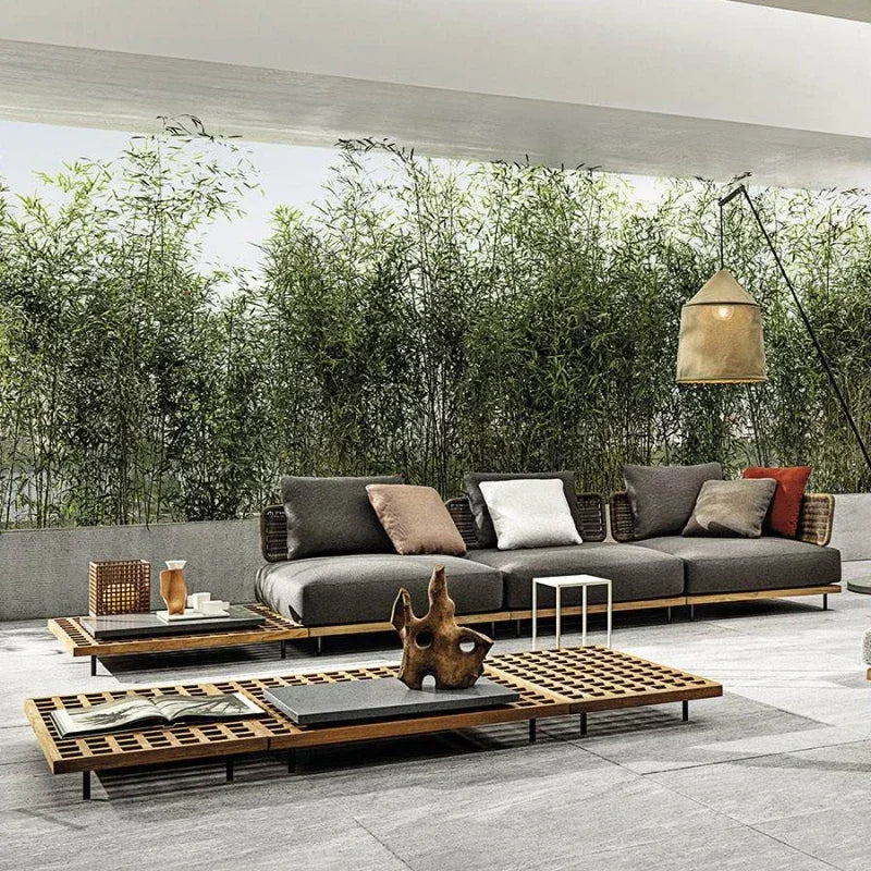 Outdoor Living 2 Person Sofa Complete Garden Lounge Room Sofas Street Luxury Furniture 1-person Modern Bed Balcony Sets Patio