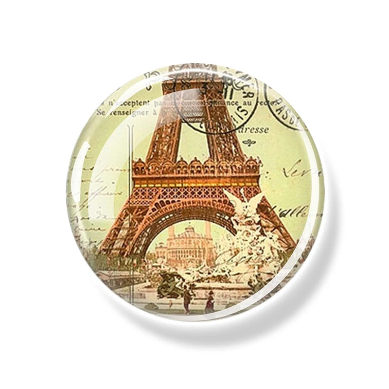 France Paris Buildings Fridge Magnet Eiffel Tower Triumphal Arch Travel Souvenirs Glass Refrigerator Magnets Stickers Home Decor