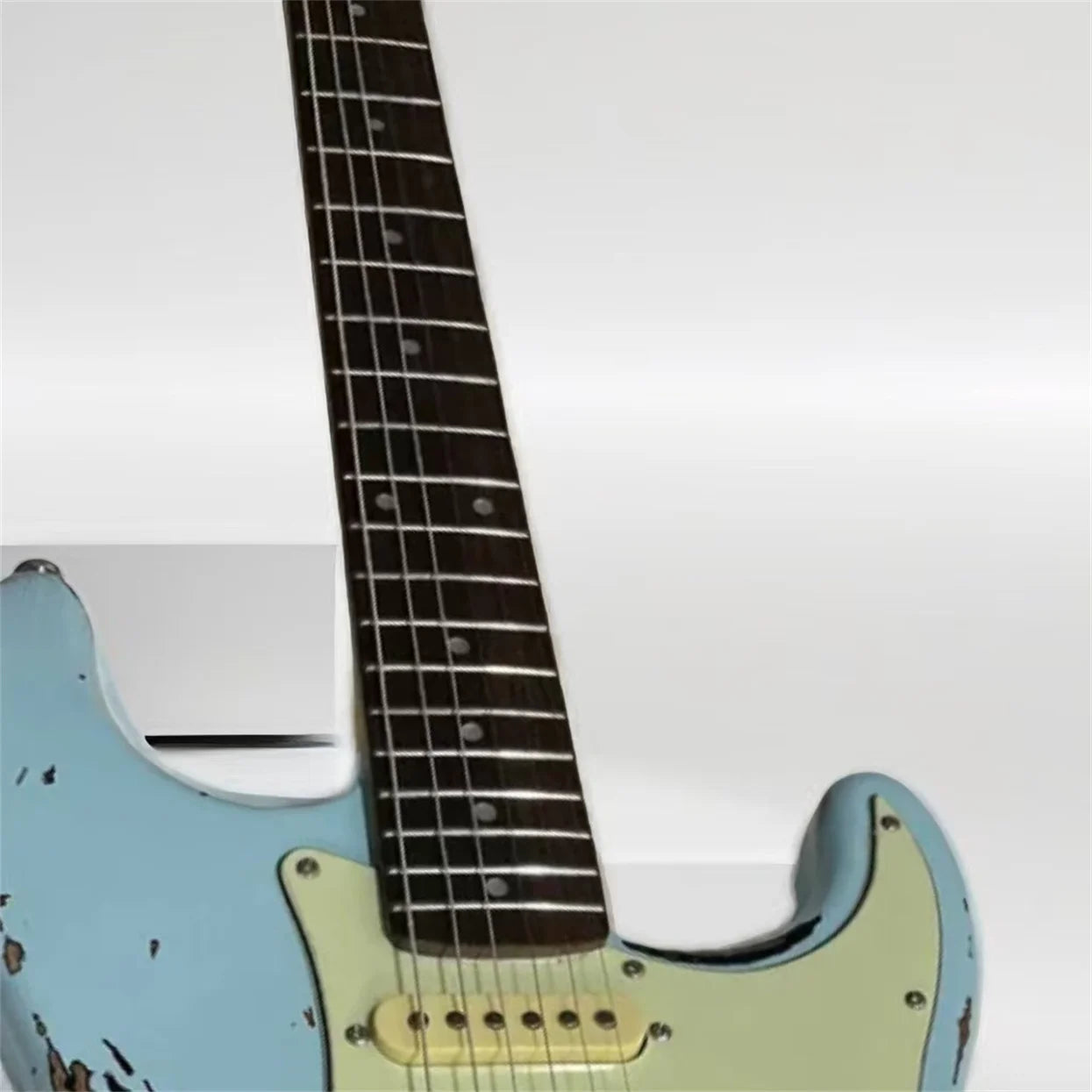 1959 Heavy Relic Light Blue Over Sunburst Electric Guitar Aged Hardware Nitro Lacquer Finish