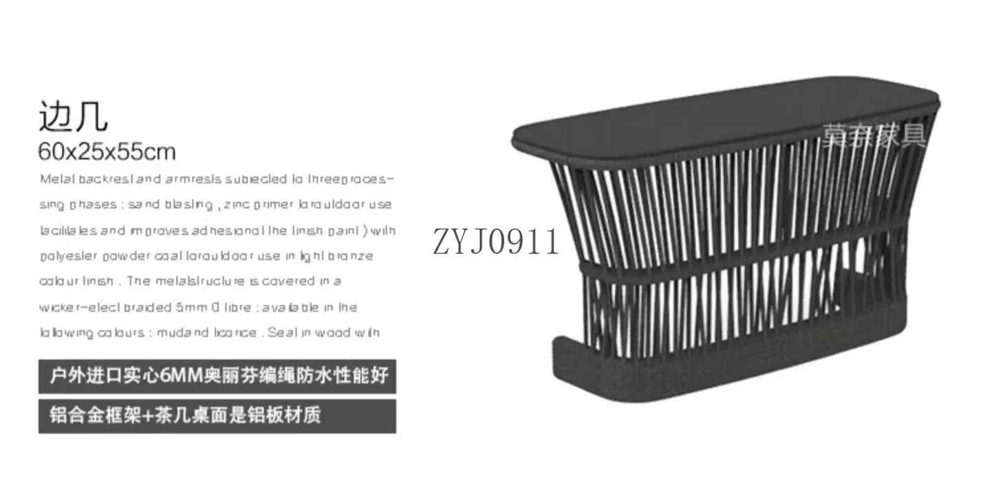 Outdoor Rattan Furniture Villa- Sun Room, Courtyard Garden Sofa Table and Chair Combination