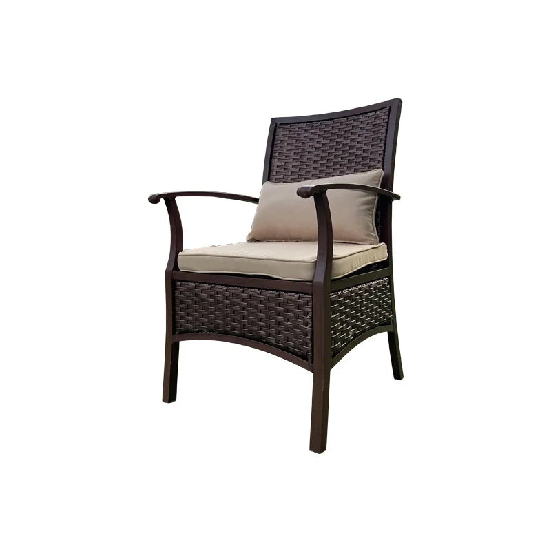 Outdoor Furniture. Rattan Woven Leisure Chair. Aluminum Alloy, Waterproof and Sunscreen Design. Tea Table Single Chair