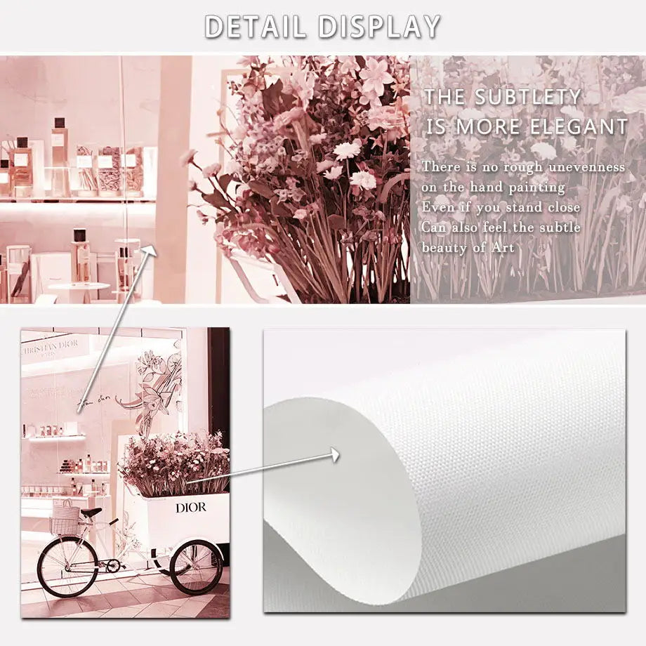 Fashion Luxury Paris Street Building, Car Wall Art Canvas, Painting Nordic Posters