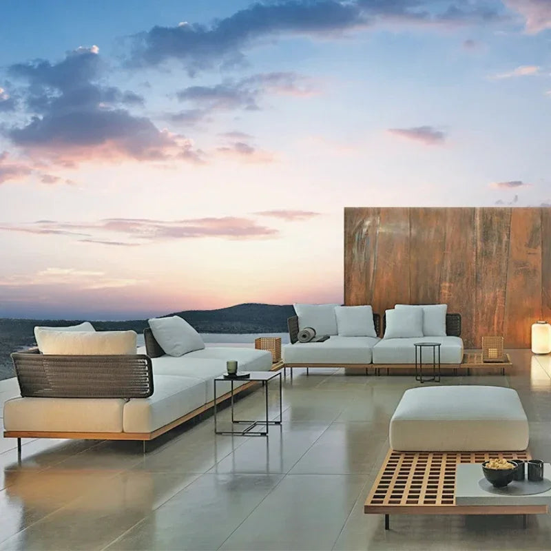 Outdoor Living 2 Person Sofa Complete Garden Lounge Room Sofas Street Luxury Furniture 1-person Modern Bed Balcony Sets Patio