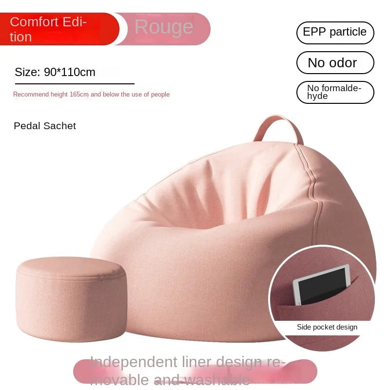 Lazy Sofa Bean Bag Sleepable Small Bedroom Living Room Balcony Tatami Backrest Cushion Single Sofa Chair Living Room Sofas 2024