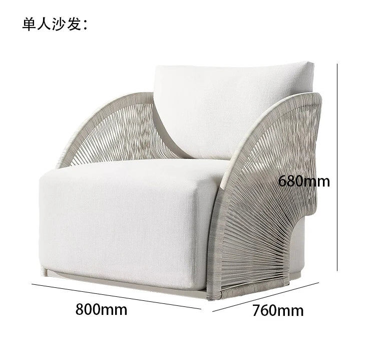 Outdoor rattan sofa leisure balcony three-piece garden creative hotel courtyard villa room open-air outdoor furniture