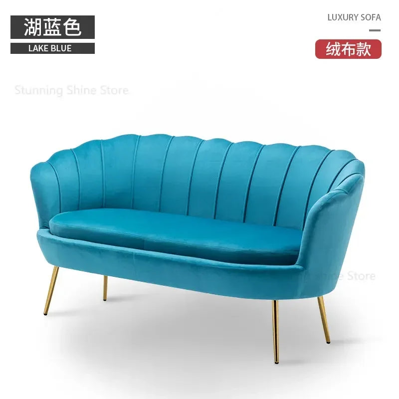 European Leisure Velvet Living Room Sofas Designer Balcony Lazy Single Sofa Double Sofa Bedroom Armchair Living Room Furniture