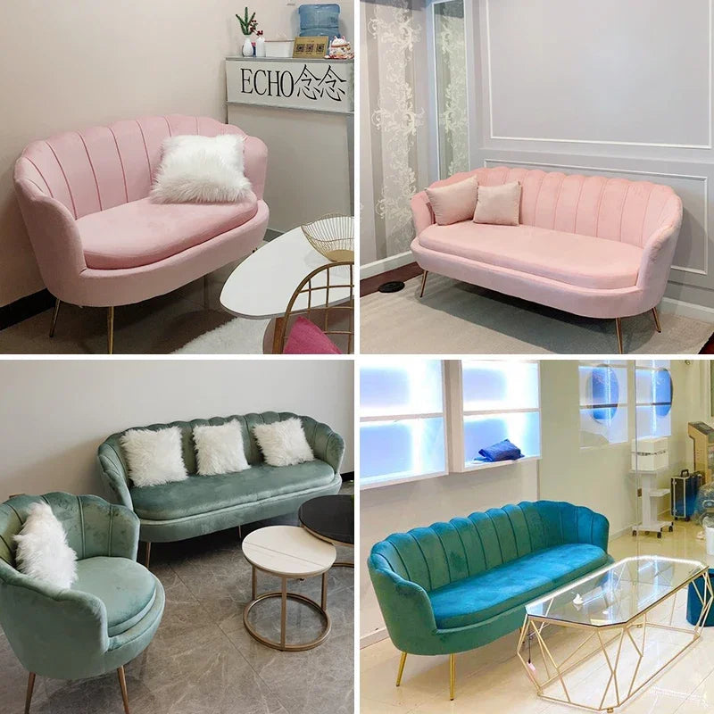 European Leisure Velvet Living Room Sofas Designer Balcony Lazy Single Sofa Double Sofa Bedroom Armchair Living Room Furniture