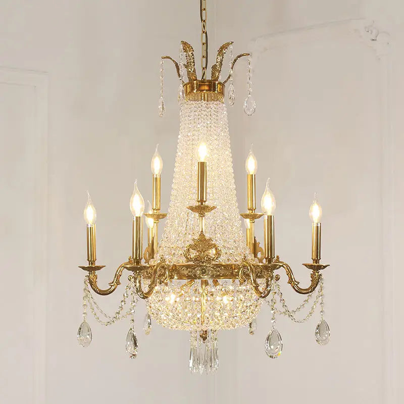 French Foyer Hanging Luxury Crystal Chandelier.