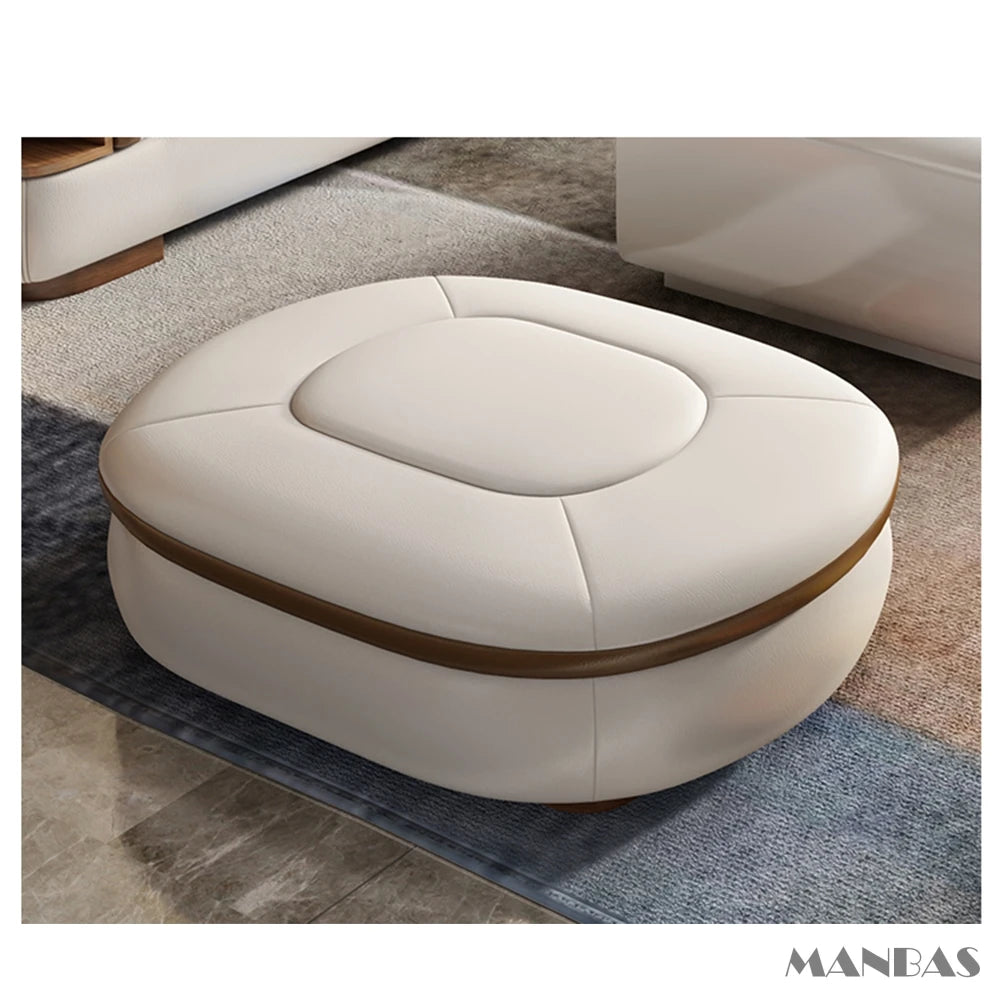 Luxury L-Shaped Genuine Leather Sectional Sofa Sets with USB, Bluetooth Speaker - MINGDIBAO Living Room Italian Leather Couches