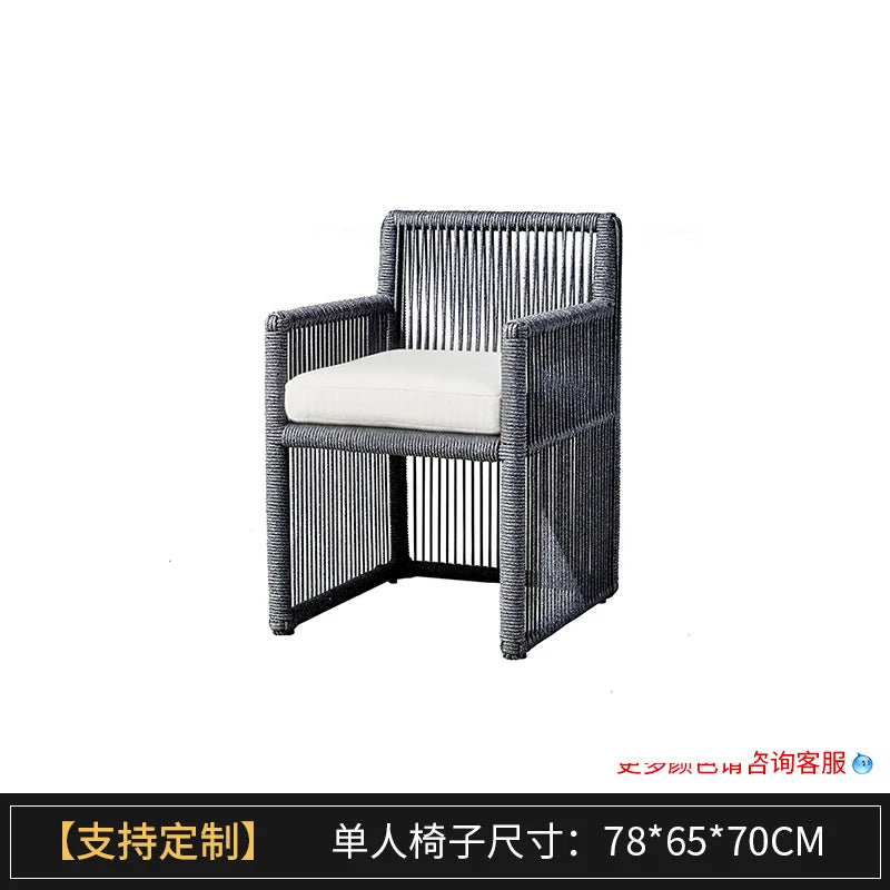 Outdoor Rattan sofa-Courtyard, Terrace Leisure rattan Villa, Hotel Garden Furniture Combination