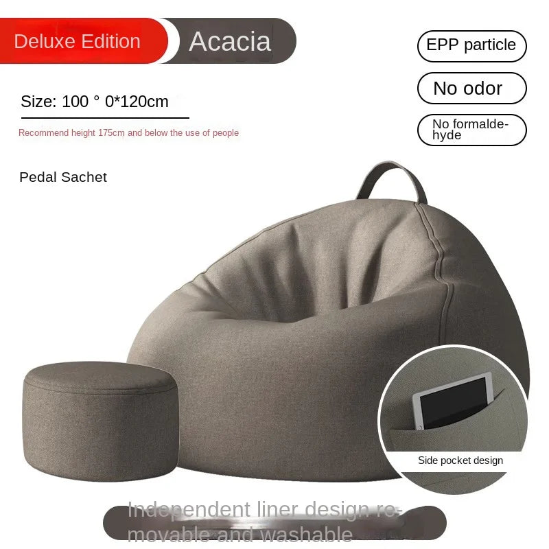 Lazy Sofa Bean Bag Sleepable Small Bedroom Living Room Balcony Tatami Backrest Cushion Single Sofa Chair Living Room Sofas 2024