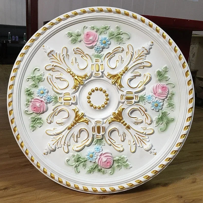 Chandelier Ceiling Plate Decor Rosette D800mm PU Decorative Ceiling Rose Pendent Lamp Base Panel Wall Moulding Medallion
