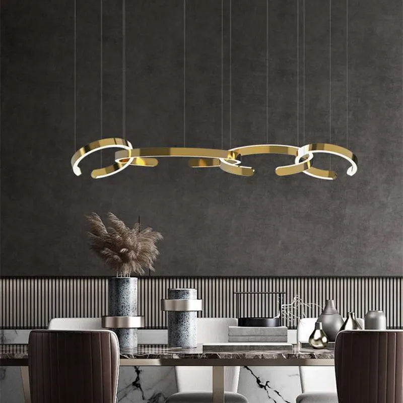 Modern C Ring Led Pendant Lamp Dimmable for Dining Living Room Center Table Bedroom Chandelier Home Decor Luxury Lusters Fixture