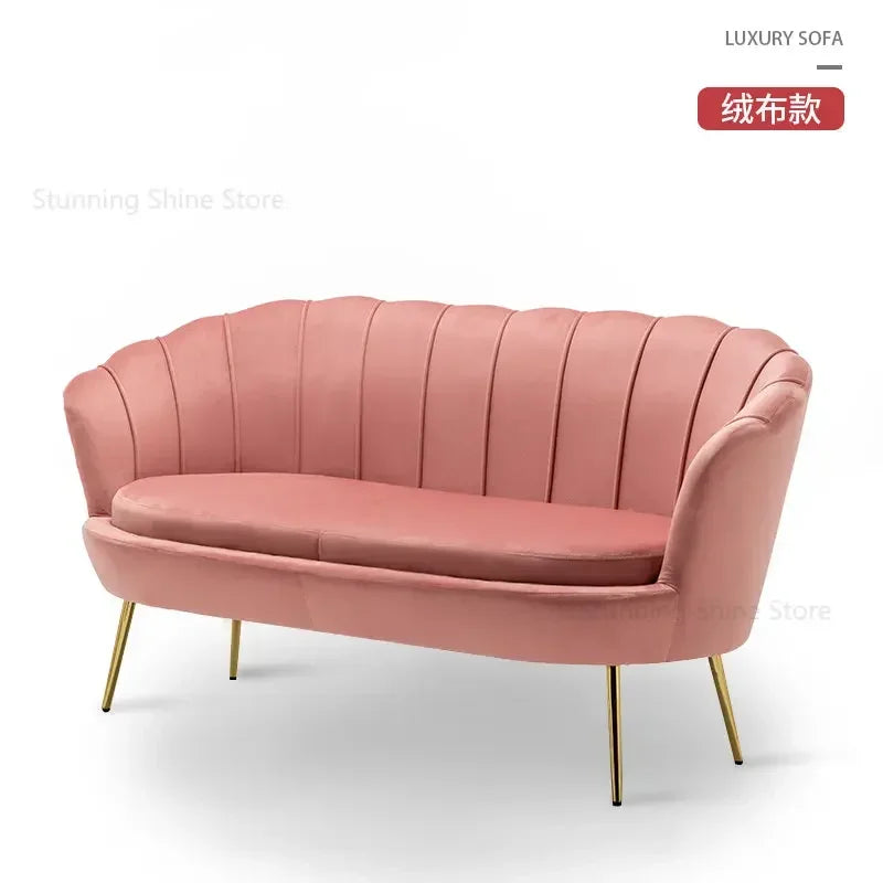European Leisure Velvet Living Room Sofas Designer Balcony Lazy Single Sofa Double Sofa Bedroom Armchair Living Room Furniture