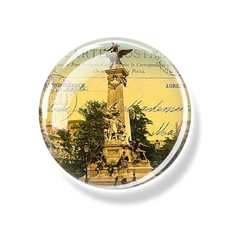 France Paris Buildings Fridge Magnet Eiffel Tower Triumphal Arch Travel Souvenirs Glass Refrigerator Magnets Stickers Home Decor