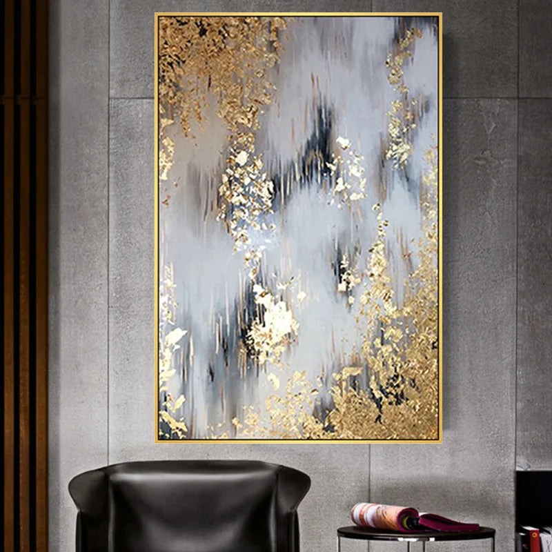Modern Hand-painted Oil Painting Handmade Abstract Thick Texture Wall Art Decorative Vertical Hanging Painting For Home Decor