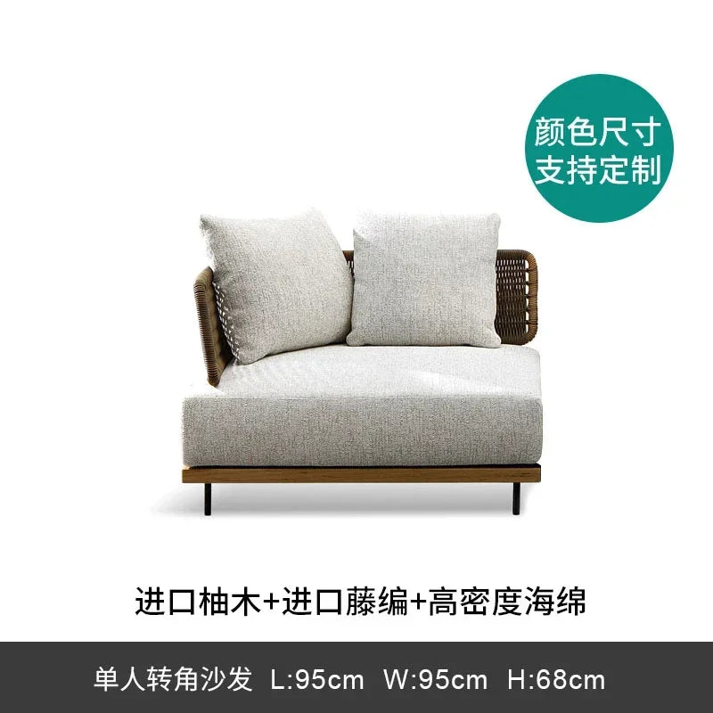 Outdoor Living 2 Person Sofa Complete Garden Lounge Room Sofas Street Luxury Furniture 1-person Modern Bed Balcony Sets Patio