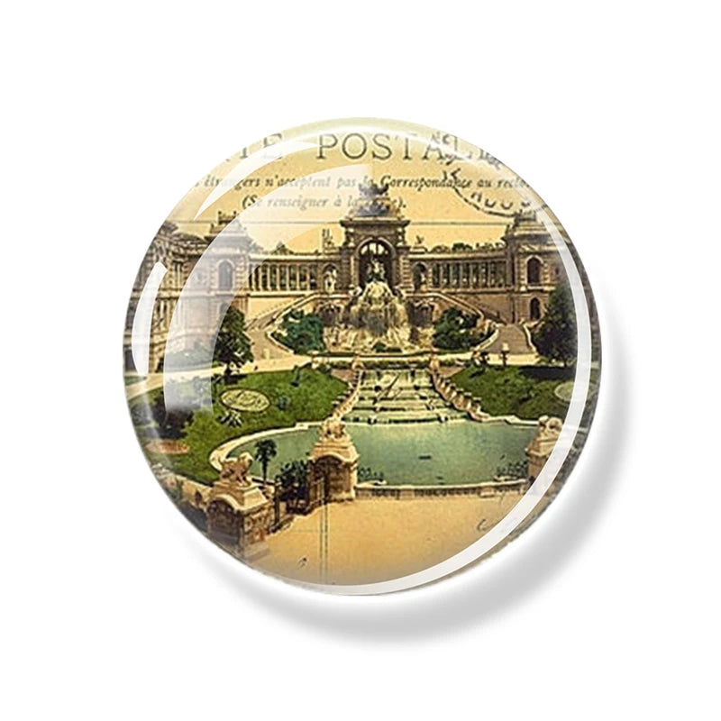 France Paris Buildings Fridge Magnet Eiffel Tower Triumphal Arch Travel Souvenirs Glass Refrigerator Magnets Stickers Home Decor