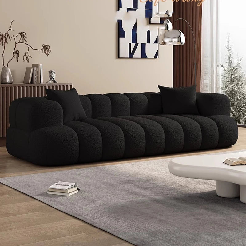 Black, Modern Living Room Sofa -Minimalist Lazy Luxury Living Sectional With European Appeal