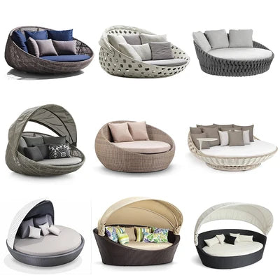Outdoor Rattan sofa-Courtyard, Terrace Leisure rattan Villa, Hotel Garden Furniture Combination