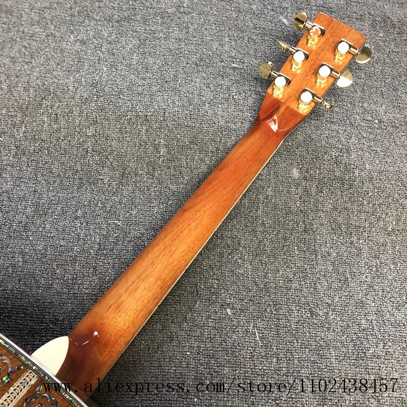 Luxury Acoustic Guitar with Koa Top, Sides and Back, Ebony Fingerboard, High Quality, 41 in