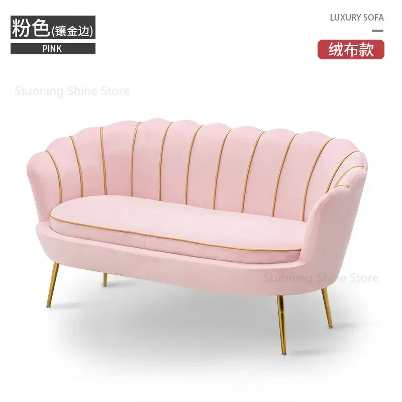 European Leisure Velvet Living Room Sofas Designer Balcony Lazy Single Sofa Double Sofa Bedroom Armchair Living Room Furniture