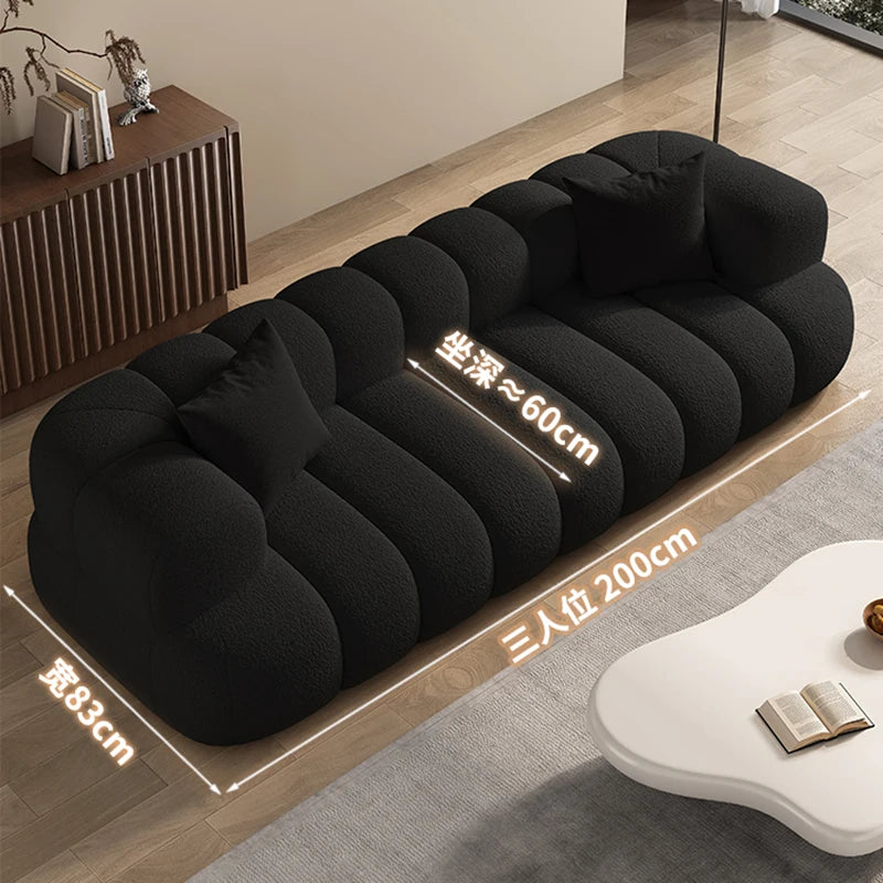 Black, Modern Living Room Sofa -Minimalist Lazy Luxury Living Sectional With European Appeal