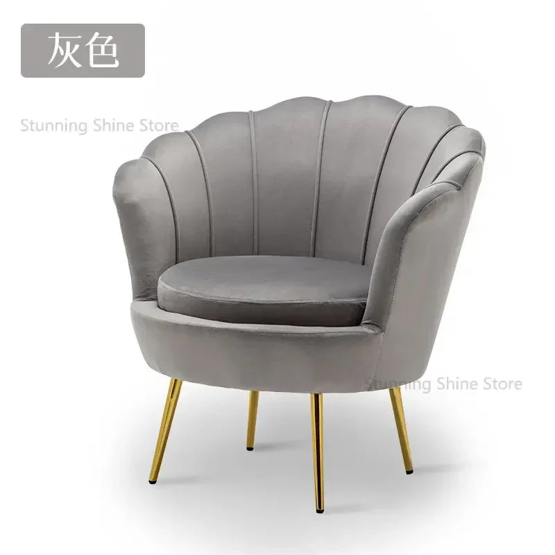 European Leisure Velvet Living Room Sofas Designer Balcony Lazy Single Sofa Double Sofa Bedroom Armchair Living Room Furniture