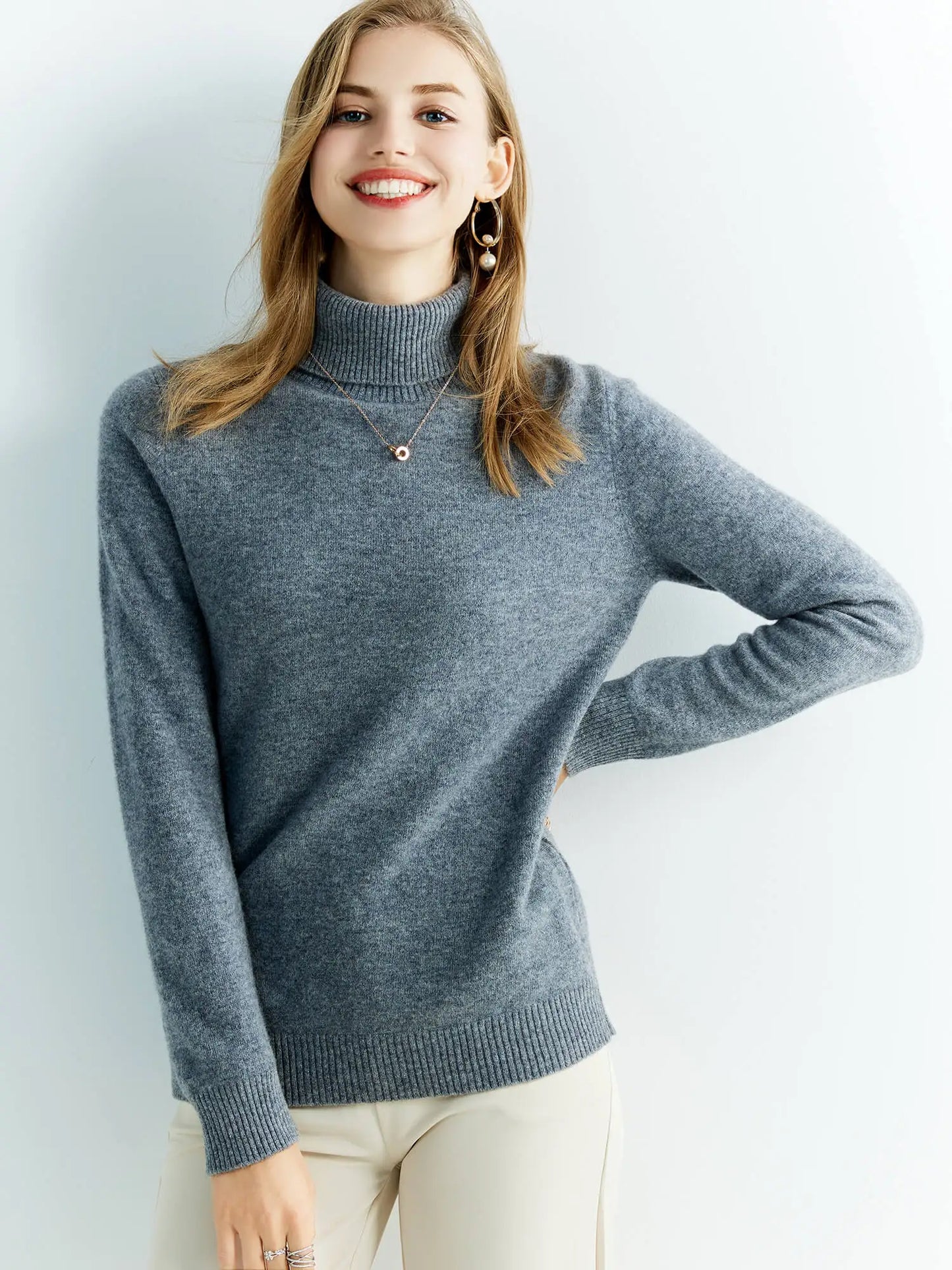 Knitted Sweaters Cashmere Sweater Women's 100% Merino Wool Turtleneck Fashion Pullover Winter Autumn Jumpers Top Female Clothing