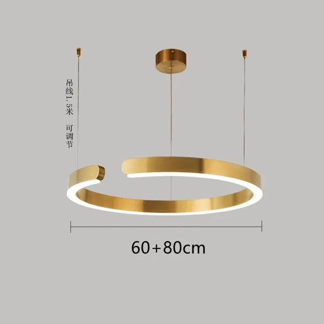 Modern C Ring Led Pendant Lamp Dimmable for Dining Living Room Center Table Bedroom Chandelier Home Decor Luxury Lusters Fixture