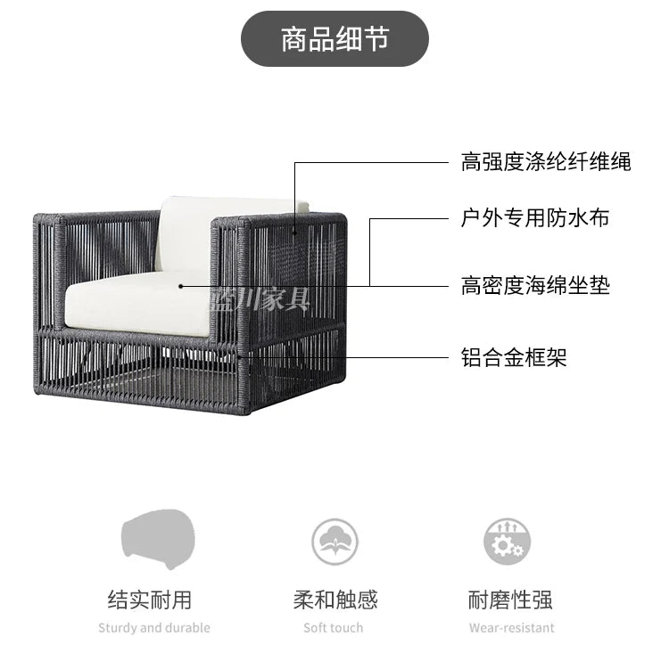 Outdoor Rattan sofa-Courtyard, Terrace Leisure rattan Villa, Hotel Garden Furniture Combination