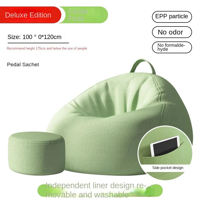 Lazy Sofa Bean Bag Sleepable Small Bedroom Living Room Balcony Tatami Backrest Cushion Single Sofa Chair Living Room Sofas 2024