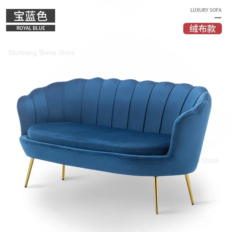 European Leisure Velvet Living Room Sofas Designer Balcony Lazy Single Sofa Double Sofa Bedroom Armchair Living Room Furniture
