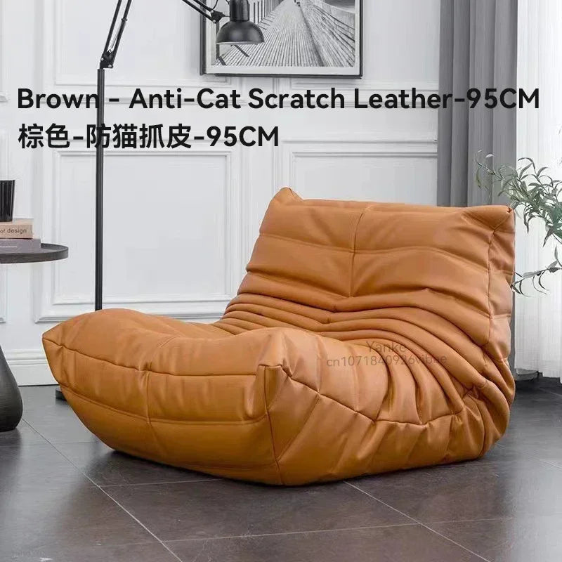 Nordic Cat Scratch Leather Sofa Stylish Lazy Chair Caterpillar Design Lovely Single Person Sofa Chair Living Room Suede