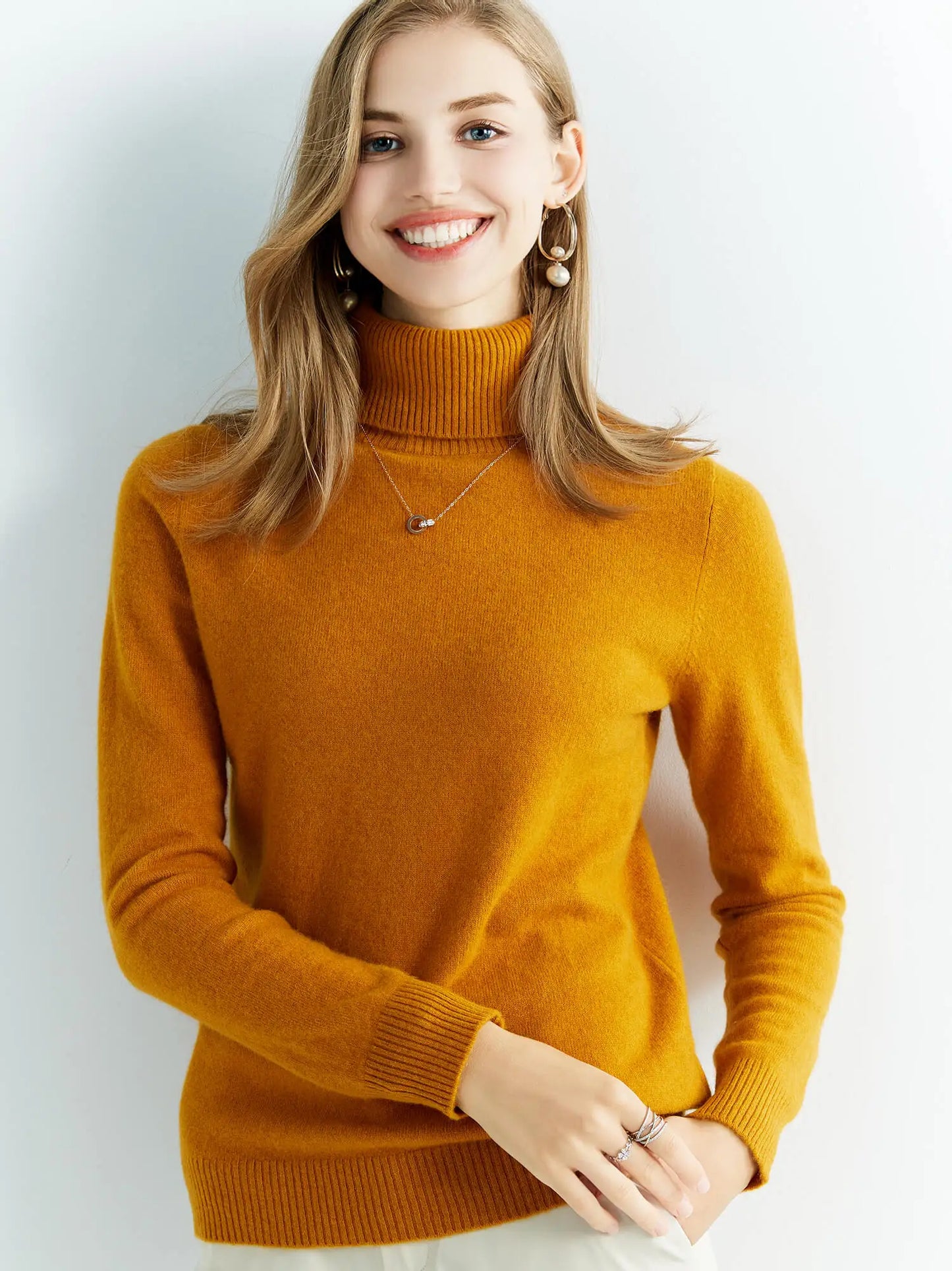 Knitted Sweaters Cashmere Sweater Women's 100% Merino Wool Turtleneck Fashion Pullover Winter Autumn Jumpers Top Female Clothing