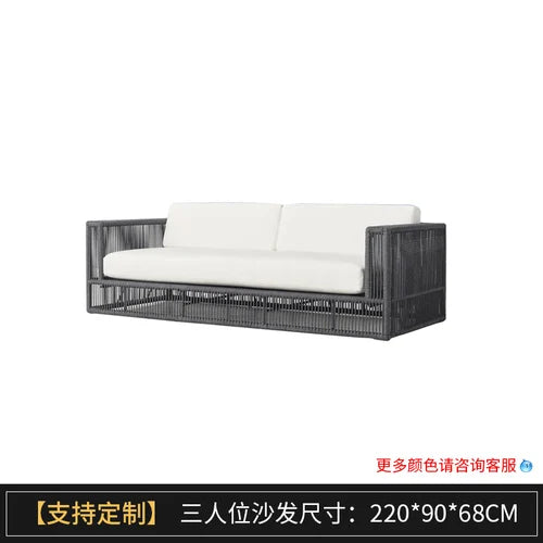 Outdoor Rattan sofa-Courtyard, Terrace Leisure rattan Villa, Hotel Garden Furniture Combination
