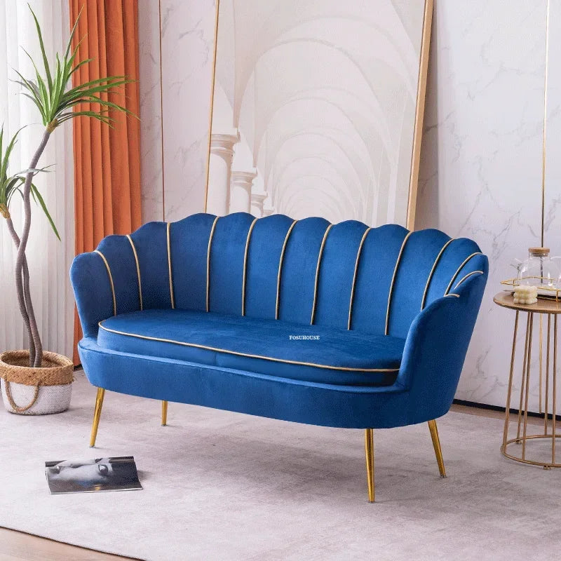 European Leisure Velvet Living Room Sofas Designer Balcony Lazy Single Sofa Double Sofa Bedroom Armchair Living Room Furniture