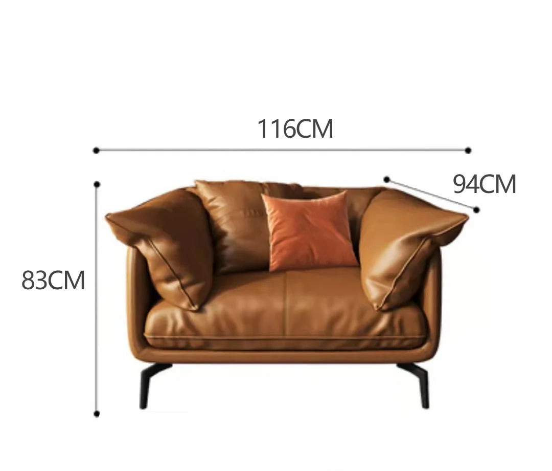 Modern Minimalist Leather Living Room Sofa Apartment Furniture Set Combination With Customized Color