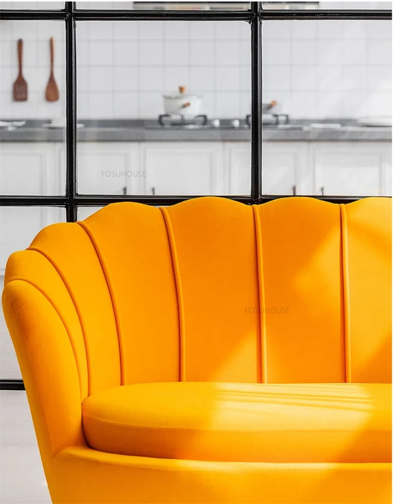 European Leisure Velvet Living Room Sofas Designer Balcony Lazy Single Sofa Double Sofa Bedroom Armchair Living Room Furniture