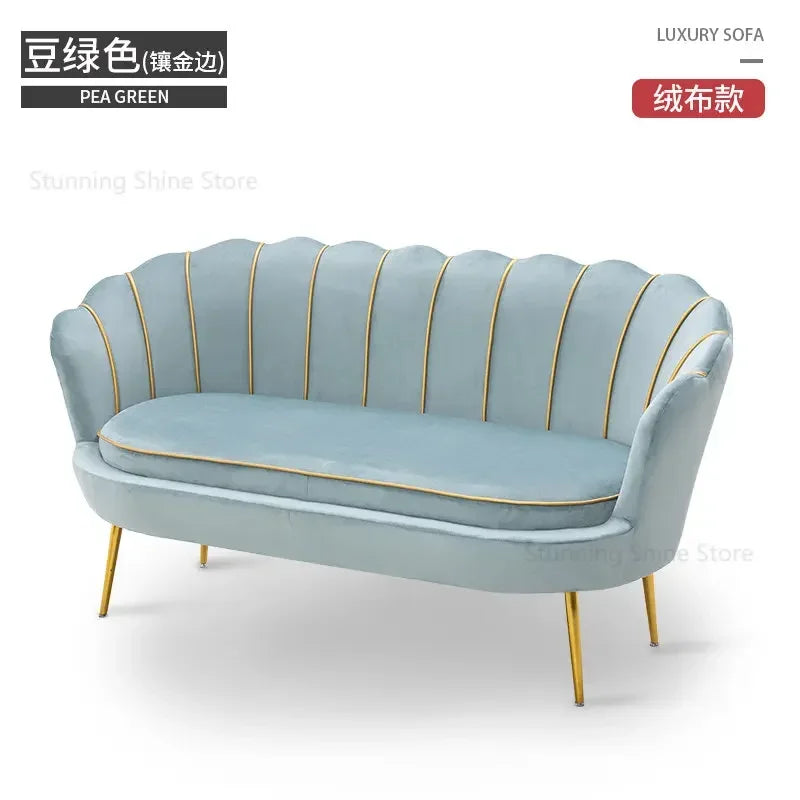 European Leisure Velvet Living Room Sofas Designer Balcony Lazy Single Sofa Double Sofa Bedroom Armchair Living Room Furniture