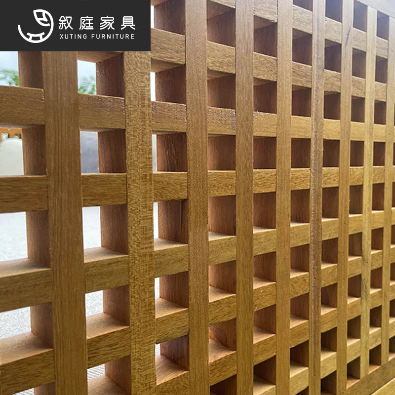 Xuting outdoor leisure creative square bed outdoor seaside beach lounge chair waterproof and sunscreen solid wood sofa furniture