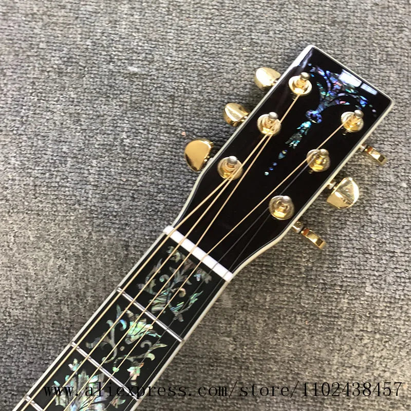 Luxury Acoustic Guitar with Koa Top, Sides and Back, Ebony Fingerboard, High Quality, 41 in