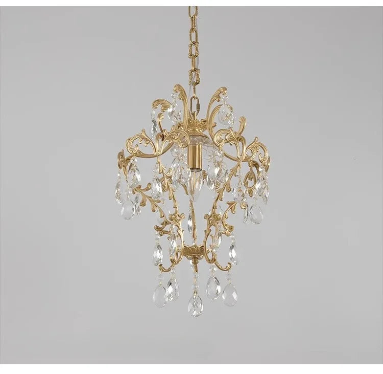 European Crystal Chandelier, Copper Lamp, Bedroom Cloakroom, Entrance Hallway Small Chandelier, Retro Balcony If American Lamp