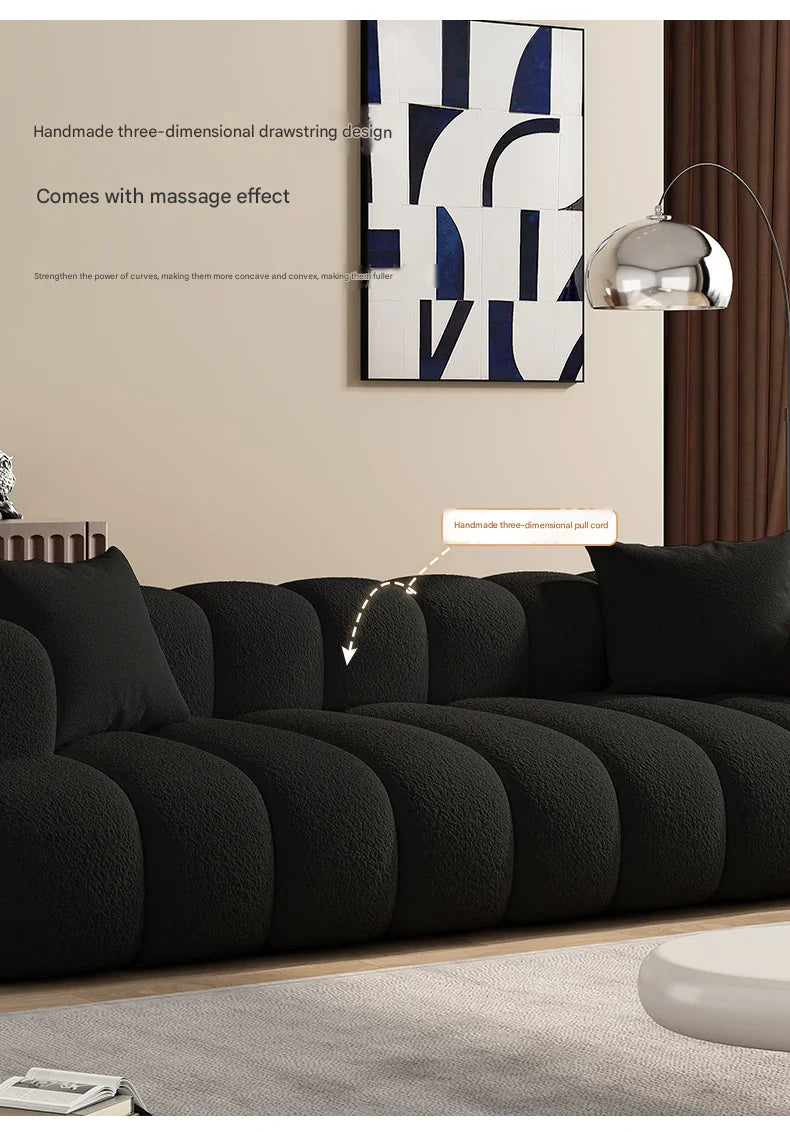Black, Modern Living Room Sofa -Minimalist Lazy Luxury Living Sectional With European Appeal