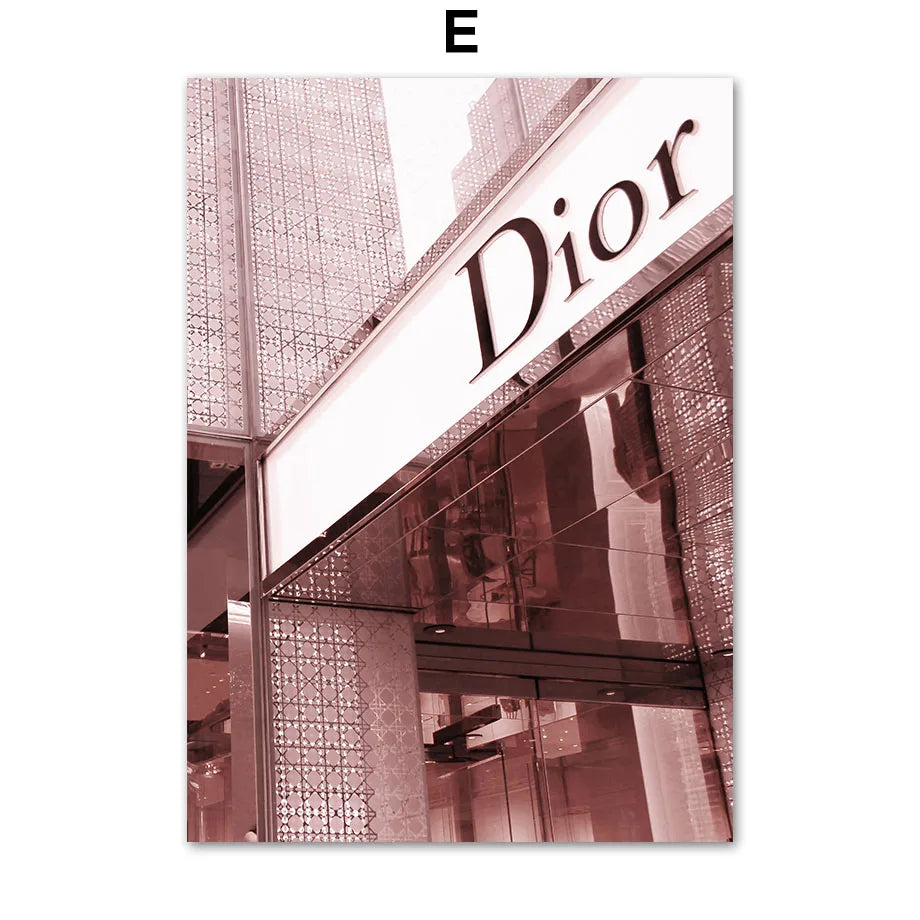 Fashion Luxury Paris Street Building, Car Wall Art Canvas, Painting Nordic Posters