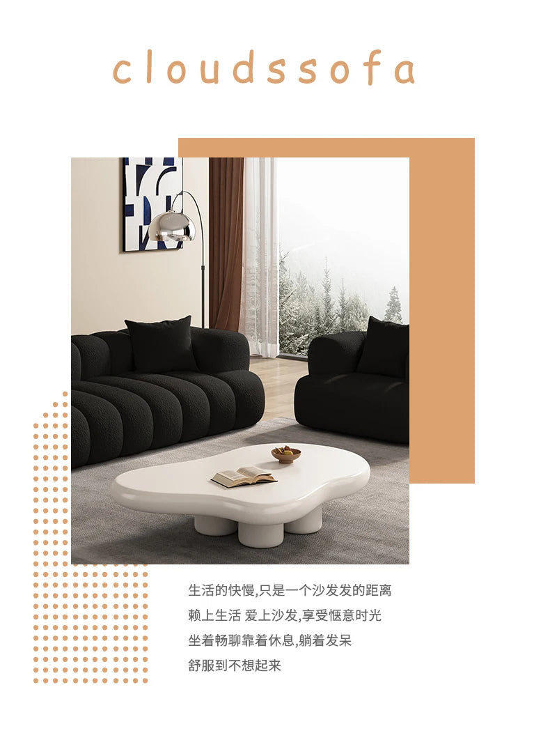 Black, Modern Living Room Sofa -Minimalist Lazy Luxury Living Sectional With European Appeal