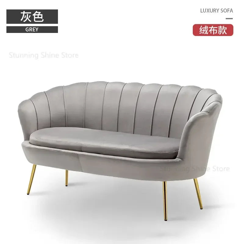 European Leisure Velvet Living Room Sofas Designer Balcony Lazy Single Sofa Double Sofa Bedroom Armchair Living Room Furniture