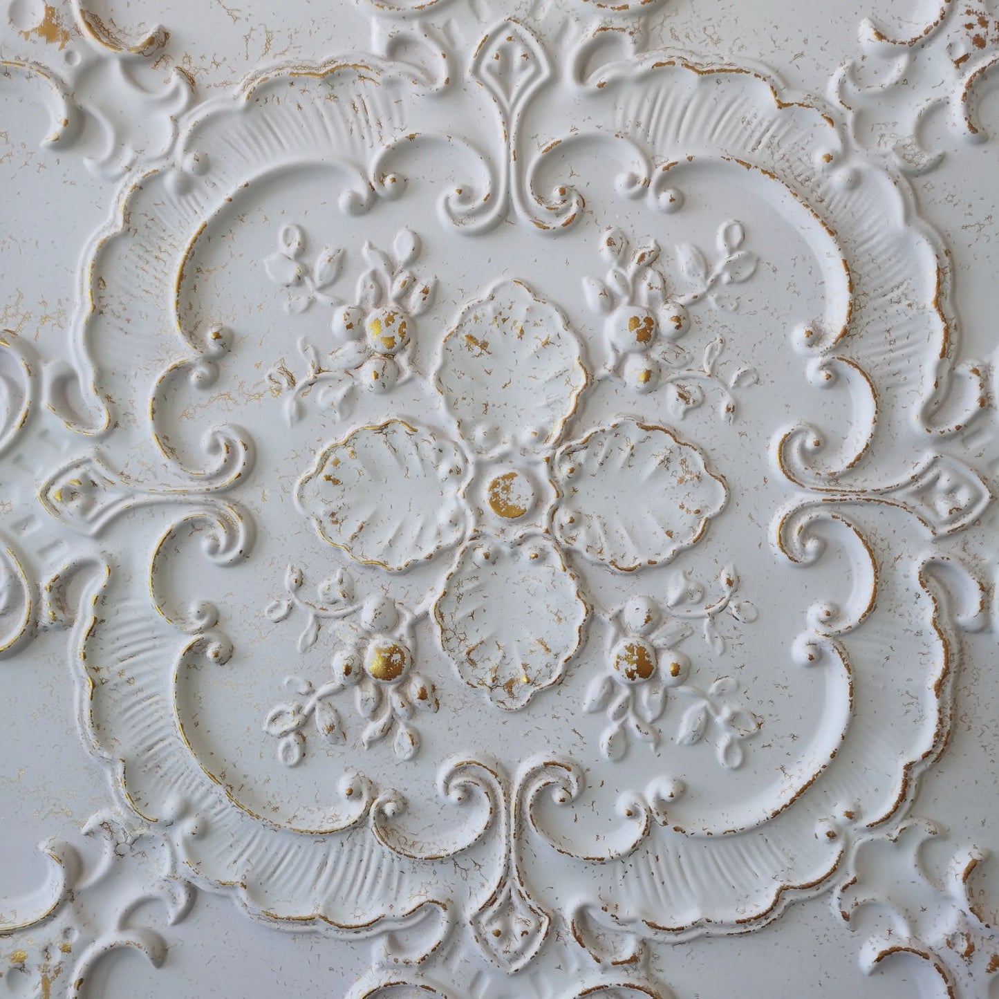 Ceiling Tiles Cafe Pub Restaurant Ceiling Panels Crackled White/Gold 10pcs
