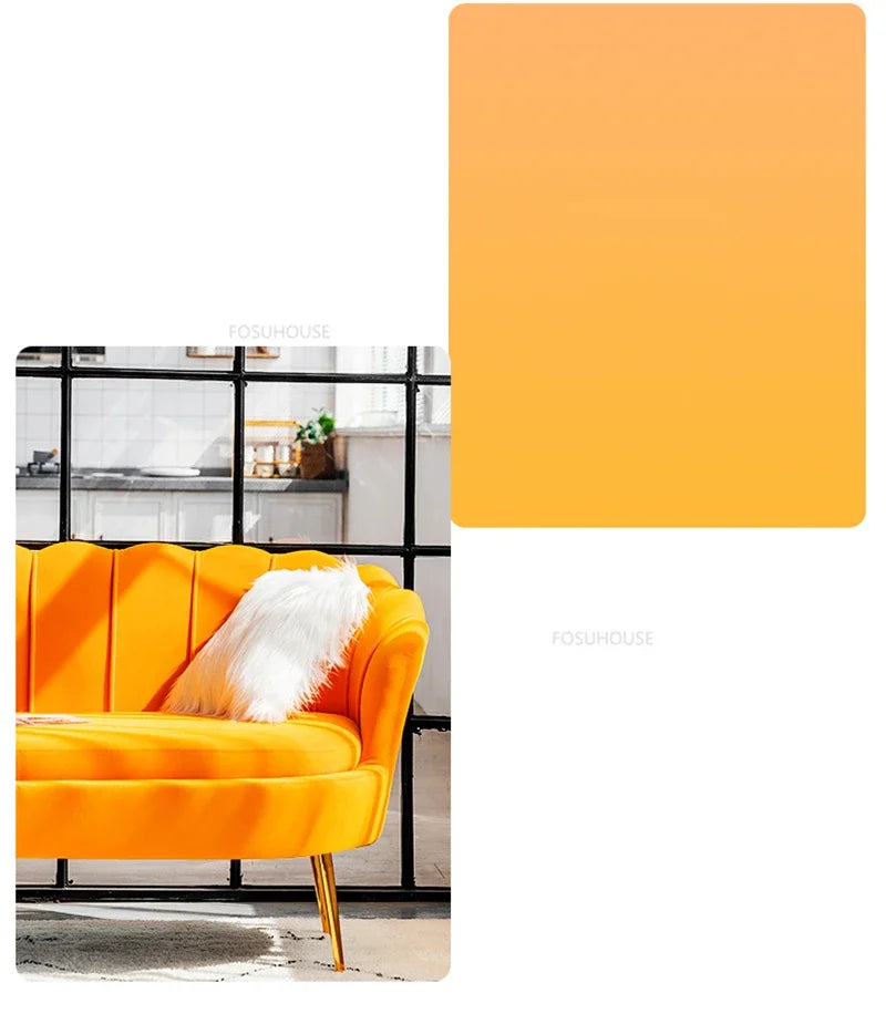 European Leisure Velvet Living Room Sofas Designer Balcony Lazy Single Sofa Double Sofa Bedroom Armchair Living Room Furniture